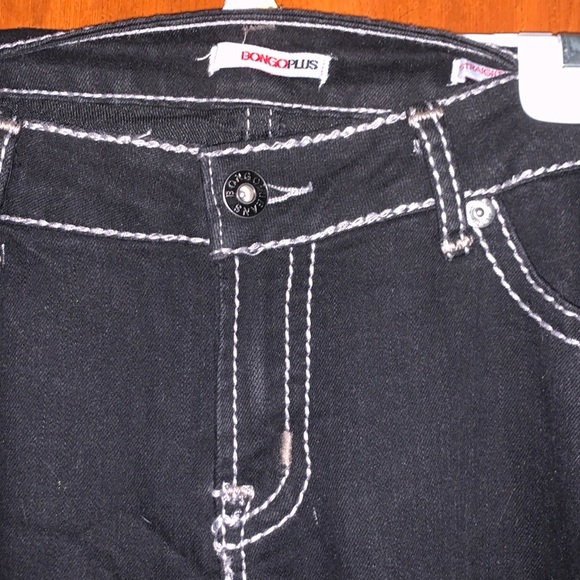 Bongo Womens Dark Wash Black Denim Jeans plus size 18w - Picture 4 of 8